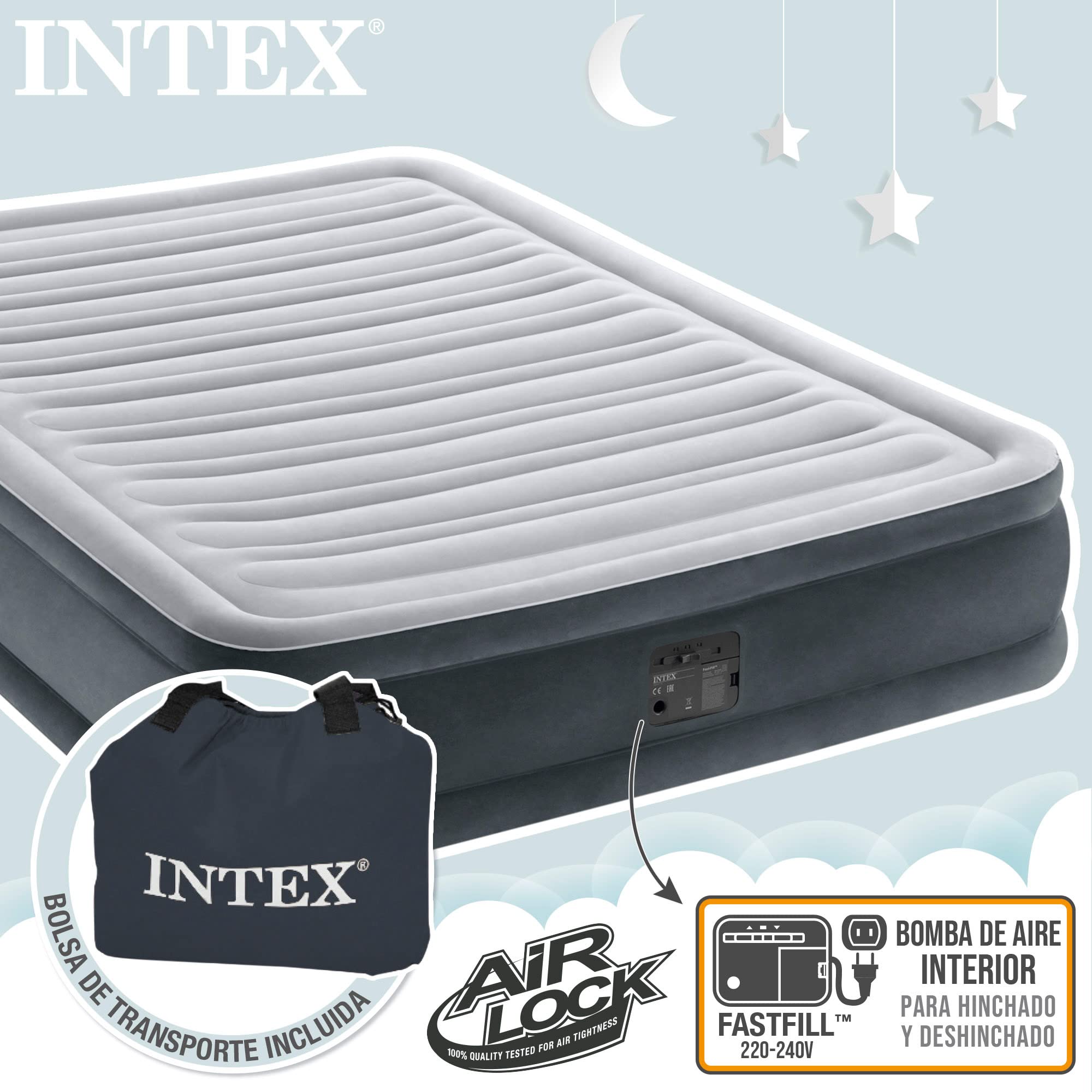 Intex 67768 Dura-Beam Plus ComfortPlush, 137 x 191 x 33 cm